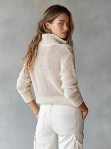 Rhea Half-Zip Dropped Shoulder Sweater — thumbnail 2