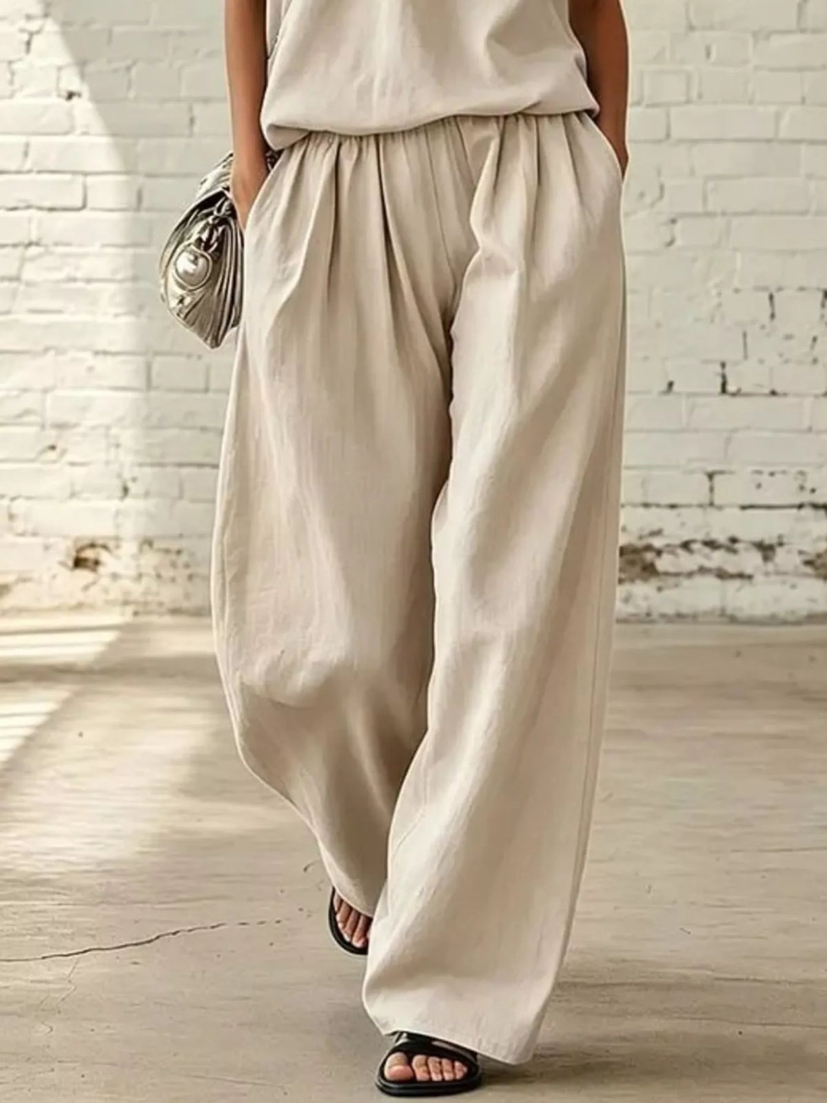 Selene Sleeveless Top and Wide-Leg Pants Set — view 6