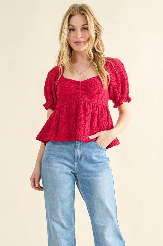 Ishtar Lovely Textured and Smocked Top — view 4