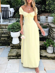 Oshun Sweetheart Neck Short Sleeve Maxi Dress — thumbnail 4