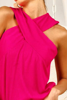 Gaia Rib Knit Cross Neck Banded Top — thumbnail 2