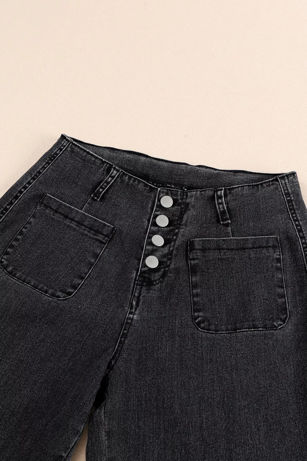 Artemis High-Waisted Button-Fly Wide-Leg Jeans — view 10
