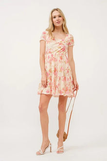 Olwen Square Neck Tiered Floral Fishnet Dress — thumbnail 6