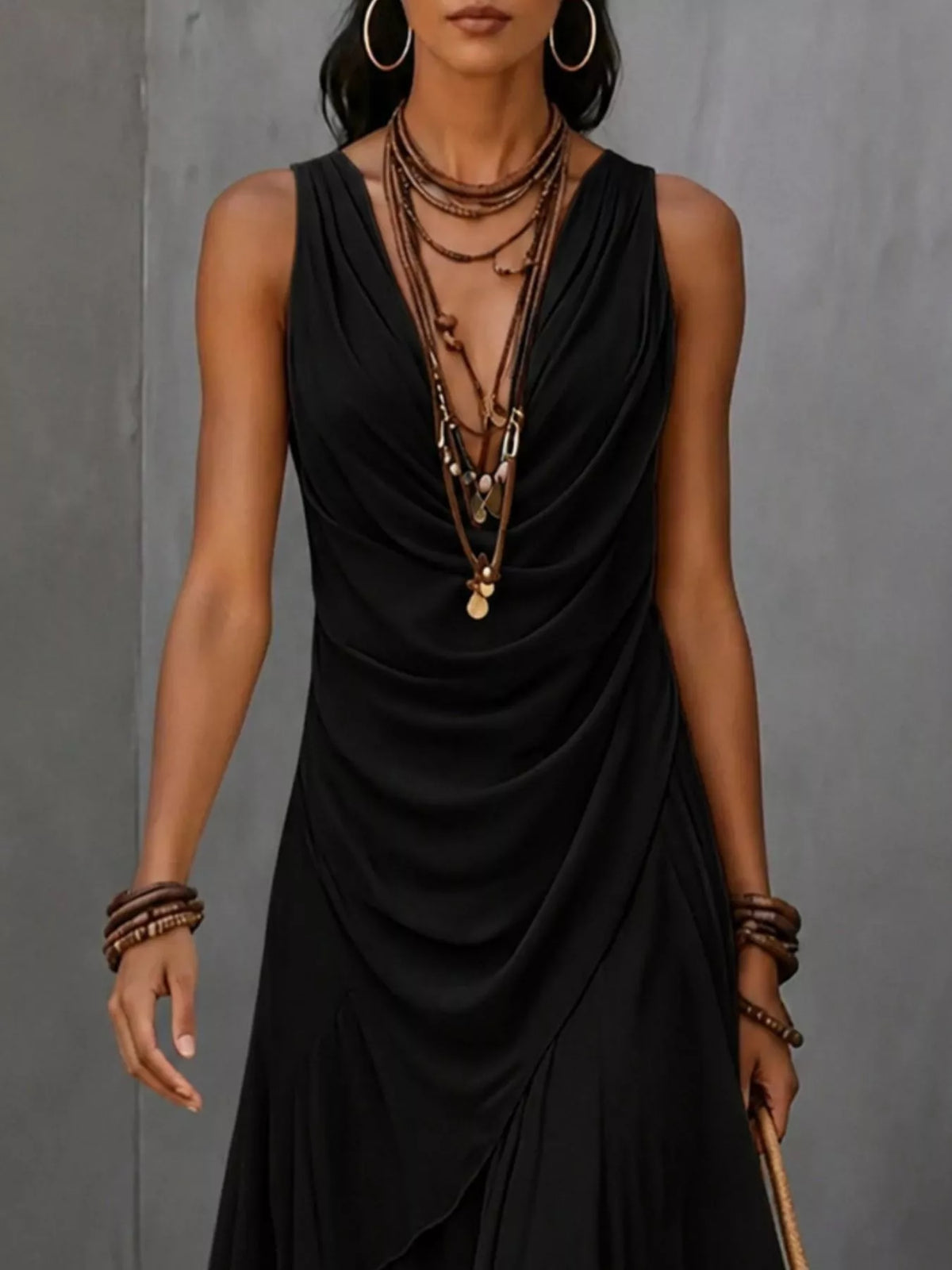 Ishtar Sleeveless Layered Ruffle Hem Maxi Dress — view 8