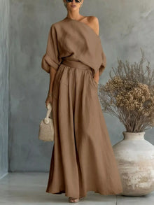Maat One Shoulder Top and Wide Leg Pants Set — thumbnail 5