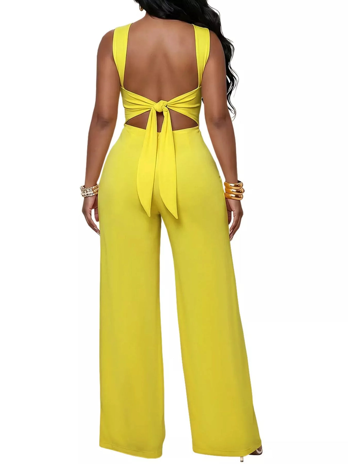 Eos Backless Twist Top and Wide-Leg Pants Set — view 4