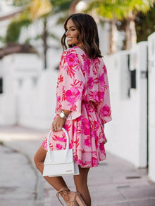 Pele Layered Printed Surplice Mini Dress — thumbnail 5