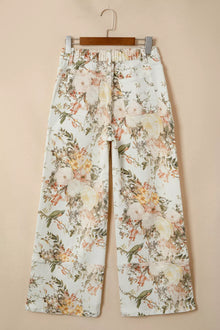 Demeter Vintage Style Floral Print High Waist Wide Leg Jeans — thumbnail 4