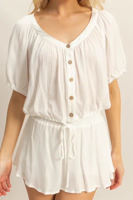 Maat Drawstring Hem Short Sleeve Top and Skort Set — view 4