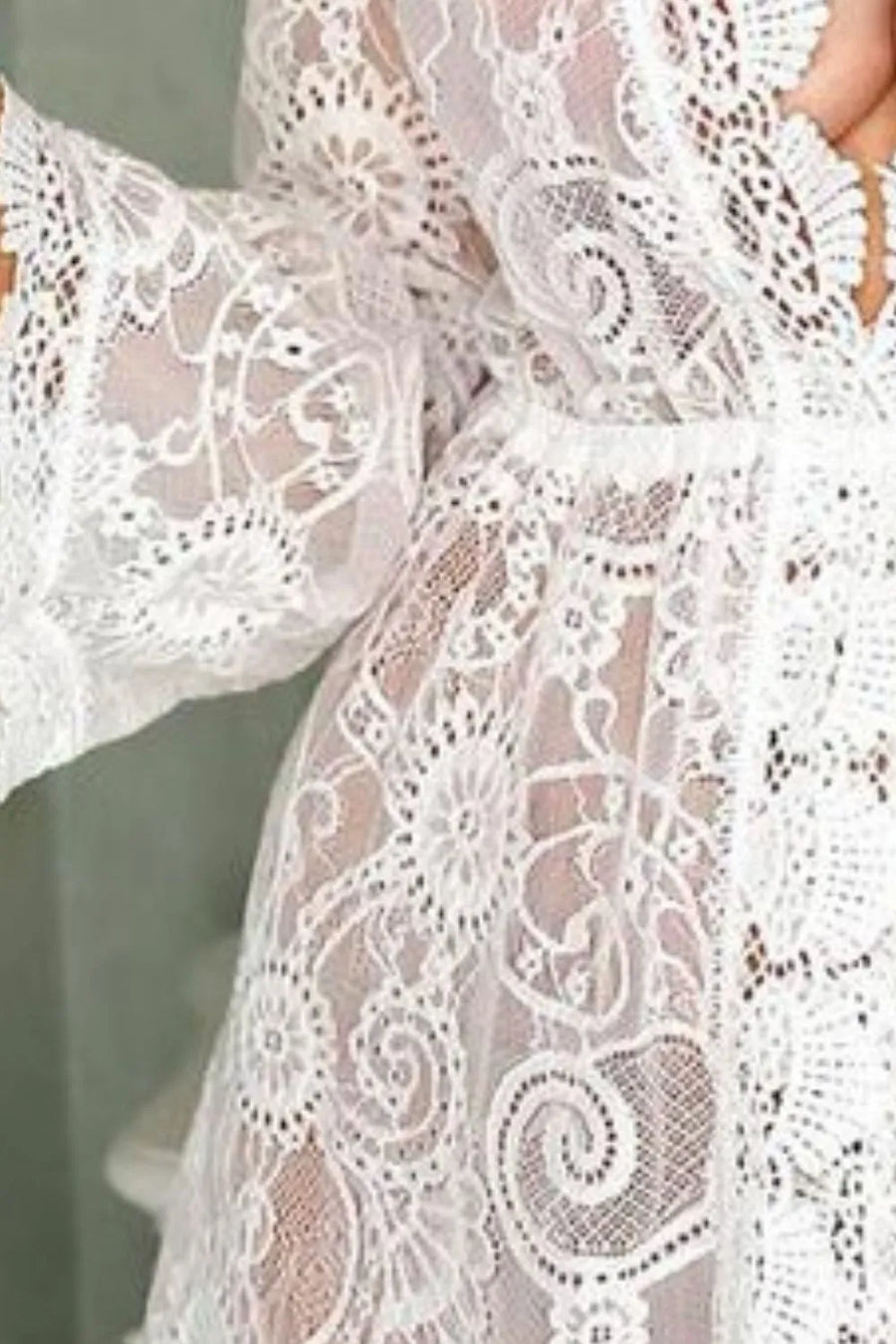 Morrigan V-Neck Lace Cover-Up Dress styled in the studio