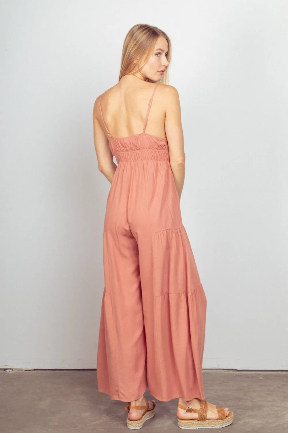 Hera Sleeveless Ruched Wide Leg Jumpsuit — view 2