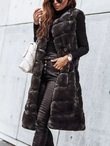 Gaia Faux Fur Longline Vest Coat — thumbnail 6