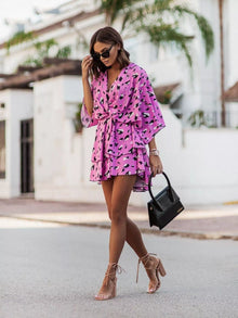 Pele Layered Printed Surplice Mini Dress — thumbnail 12