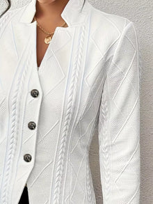 Athena Textured Knit Button-Front Blazer — thumbnail 3