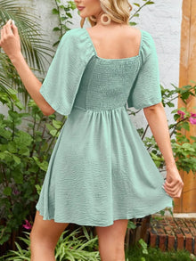 Aurora Smocked Back Knotted Flutter Sleeve Dress — thumbnail 28