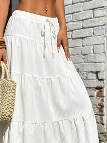 Isis Tiered Maxi Skirt with Drawstring Waist — thumbnail 2