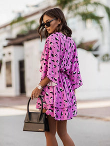 Pele Layered Printed Surplice Mini Dress — thumbnail 11