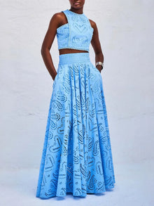 Aphrodite Eyelet Lace Top and Maxi Skirt Set — thumbnail 2