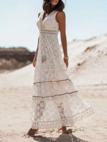 Isis Lace V-Neck Sleeveless Maxi Dress — thumbnail 2