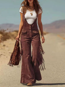 Freya Fringe Detail Flare Leg Overalls — thumbnail 3