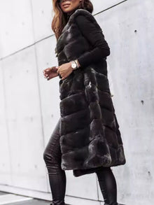 Gaia Faux Fur Longline Vest Coat — thumbnail 5