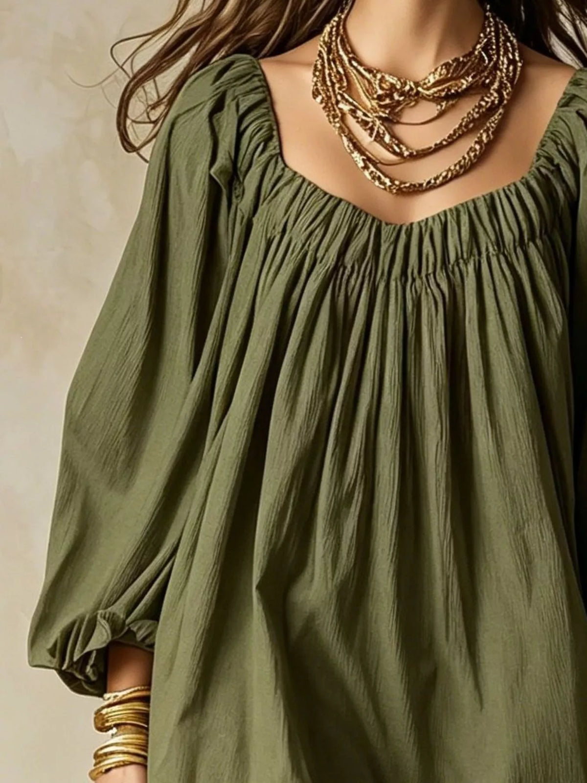 Oshun Flowy Balloon Sleeve Mini Dress — view 5