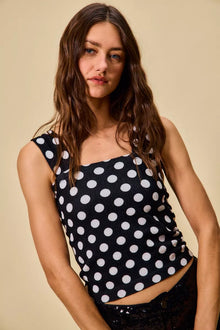 Demeter Polka Dot Knit Crop Seamless Casual Tank — thumbnail 7
