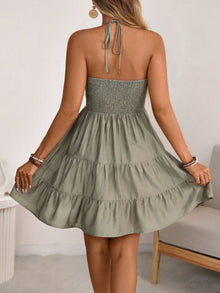 Ishtar Smocked Halter Neck Tiered Dress — thumbnail 19