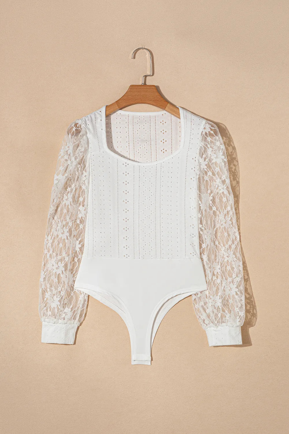 Brigid Eyelet Lace Long Sleeve Bodysuit — view 8
