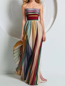 Maat Striped Pleated Tube Maxi Dress — thumbnail 3