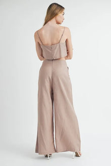 Rhea Linen Mix Crop Cami and Wide Leg Pants Set — thumbnail 3