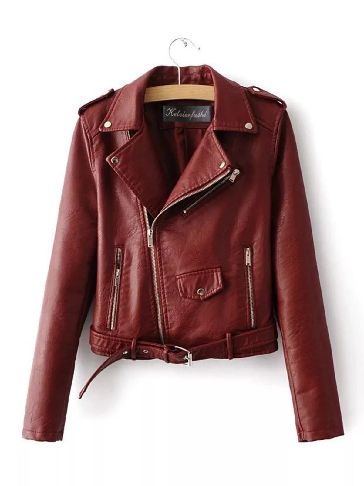 Sekhmet Zip Up Leather Motorcycle Biker Jacket — view 8