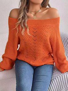 Gaia Openwork Off-Shoulder Sweater — thumbnail 20
