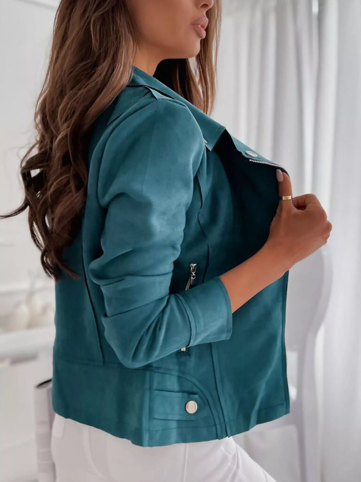Durga Asymmetrical Zip Long Sleeve Jacket — view 11