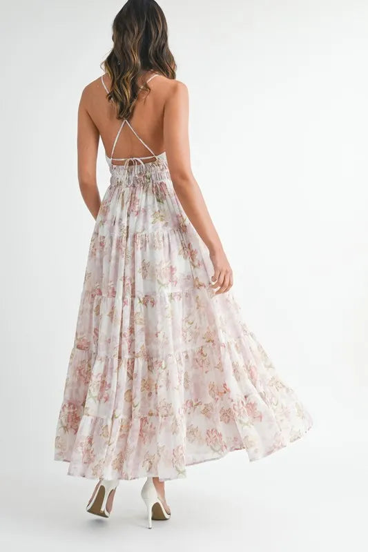 Parvati Floral Print Tiered Cami Maxi Dress — view 6