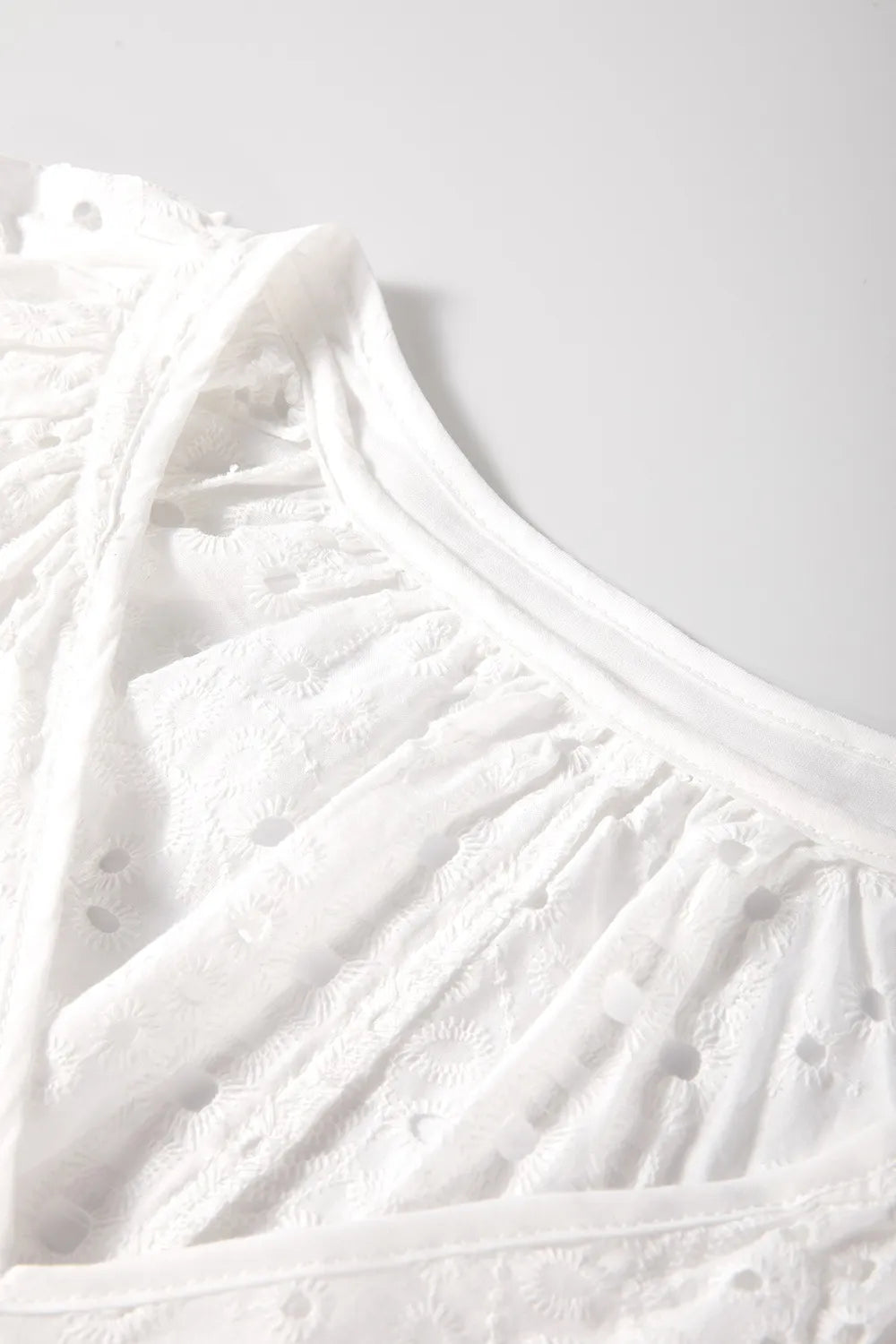Brigid Eyelet V-Neck Long Sleeve Blouse — view 8
