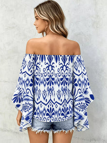 Eir Printed Off Shoulder Blouse — thumbnail 10