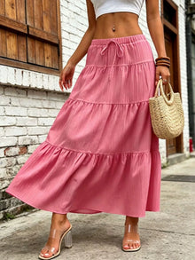Isis Tiered Maxi Skirt with Drawstring Waist — thumbnail 6