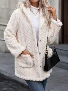 Vesta Cozy Button Up Hooded Fleece Outerwear — thumbnail 3