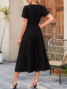 Sekhmet Tiered Notched Short Sleeve Dress — thumbnail 12