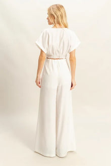 Maat Twisted Front Short Sleeve Top and Wide Leg Pants Set — thumbnail 3