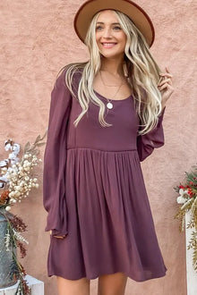 Aphrodite Back Lace Button Down Detail Bell Sleeve Dress — thumbnail 6