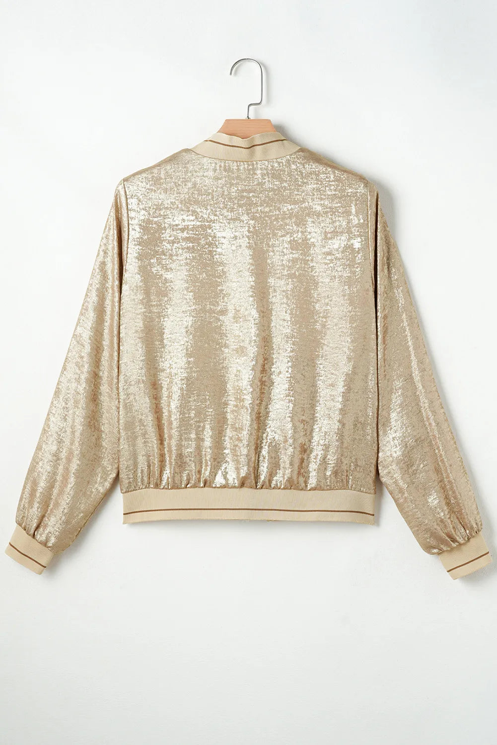 Durga Baseball Collar Zip Up Long Sleeve Jacket — view 4