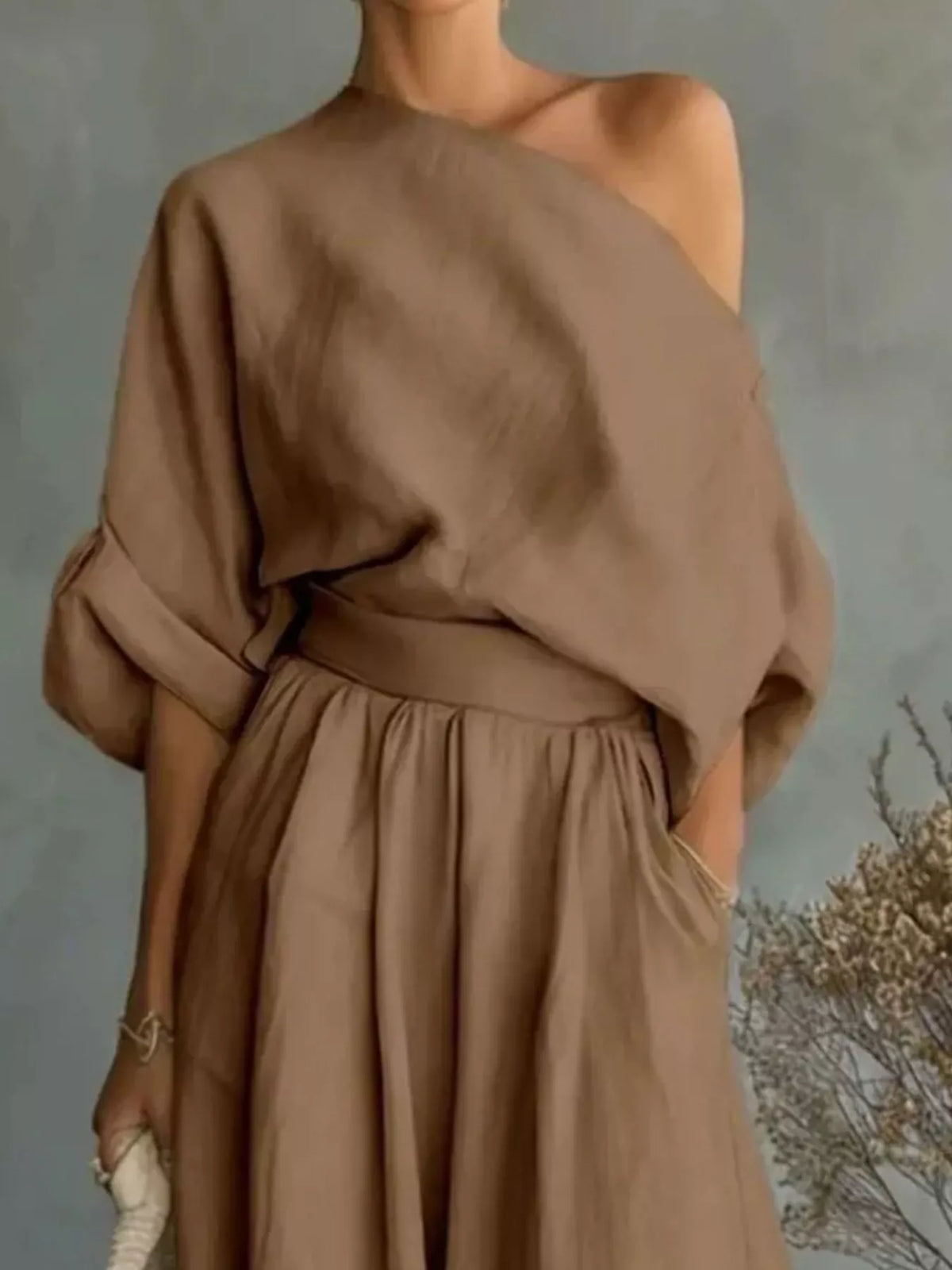 Maat One Shoulder Top and Wide Leg Pants Set — view 6