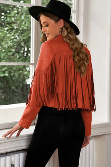 Athena Fringe Trim Lapel Collar Cropped Blazer — thumbnail 19