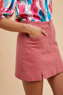 Kali Comfort Stretch Cotton Slit Detailed Mini Skirt — thumbnail 4