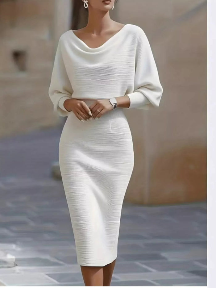 Olwen Cowl Neck Knit Bodycon Dress