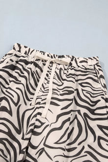 Iris Multicolour Western Print Zebra Pattern Elastic Waist Pocket Pants — thumbnail 10