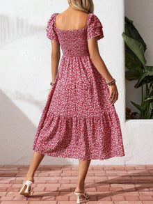 Persephone Floral Print Smocked Ruffle Sleeves Dress — thumbnail 24