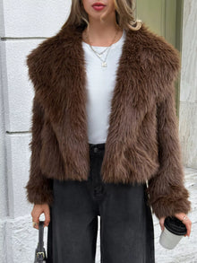 Durga Open Front Faux Fur Cropped Jacket — thumbnail 2